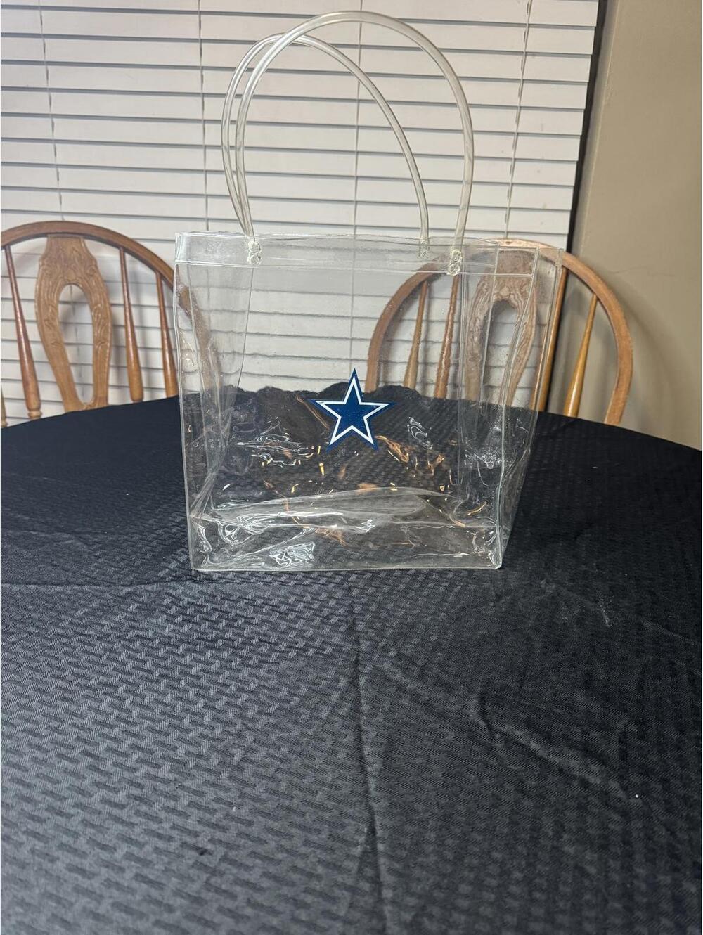 Dallas Cowboys Stadium Clear PVC Tote Bag with Double Handles